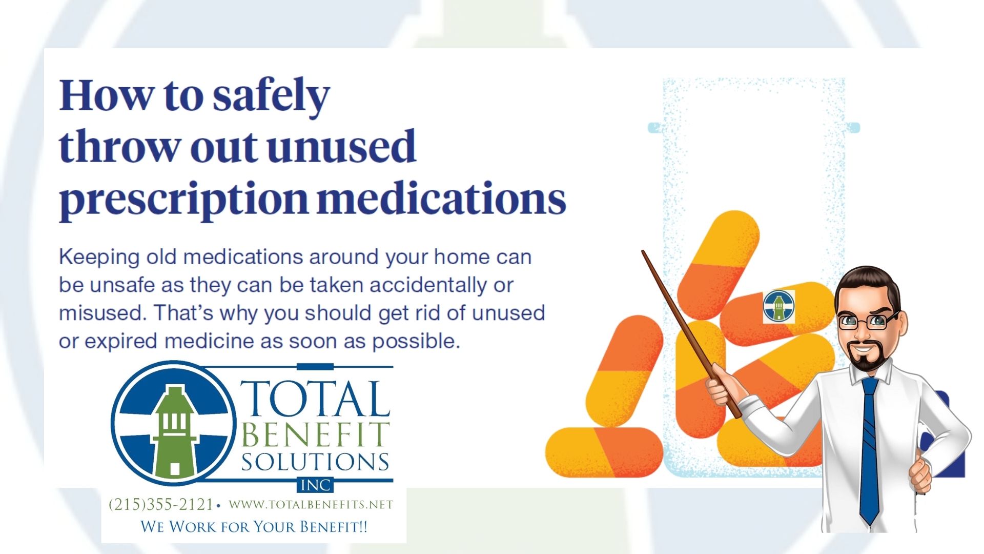 Information on the safe disposal of prescription medication for inhome