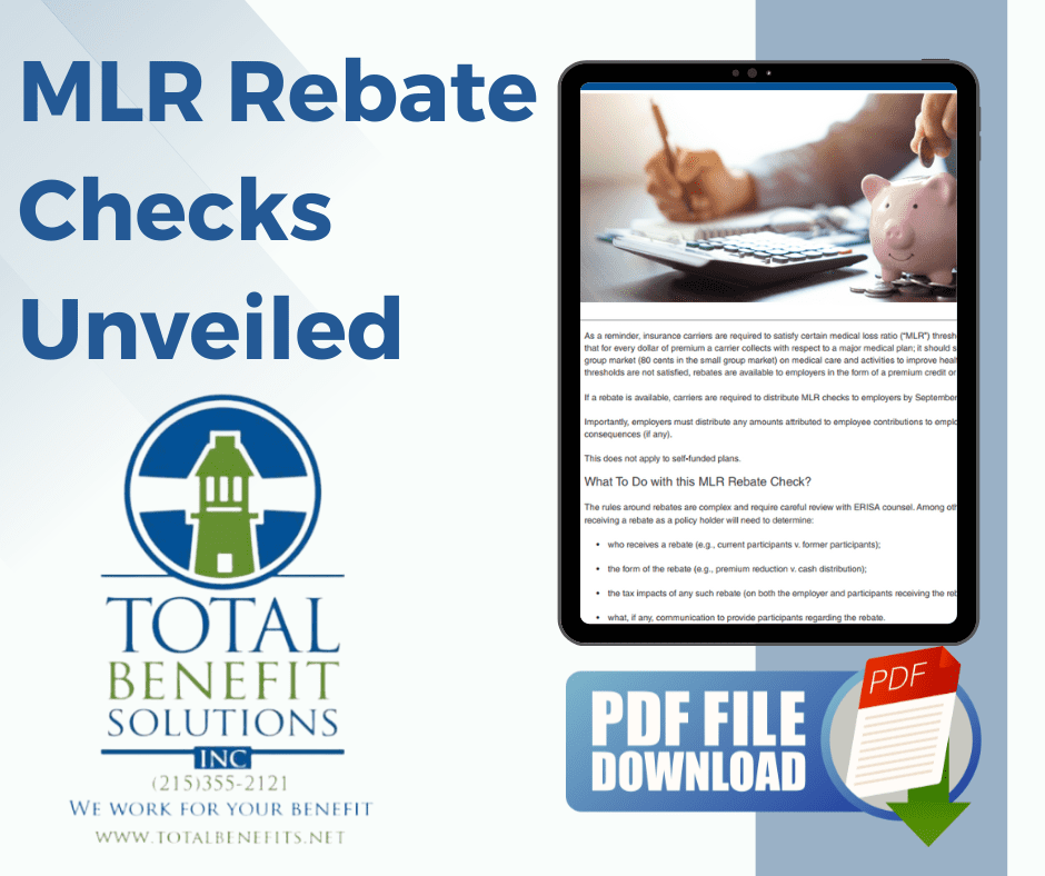 MLR Rebate Checks Unveiled A MustRead for Employers Total Benefit